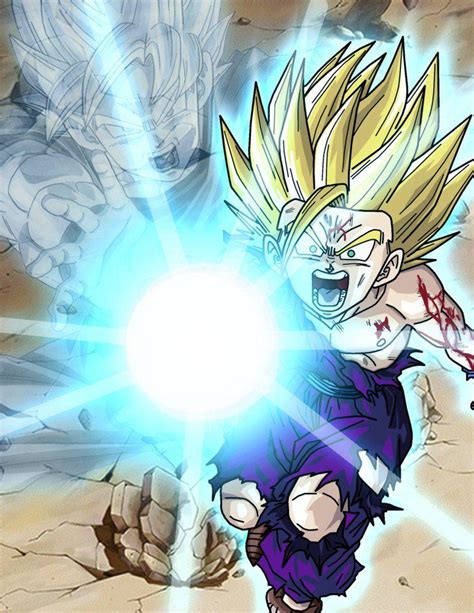 ssj2 gohan kamehameha|gohan ssj2 father son kamehameha.